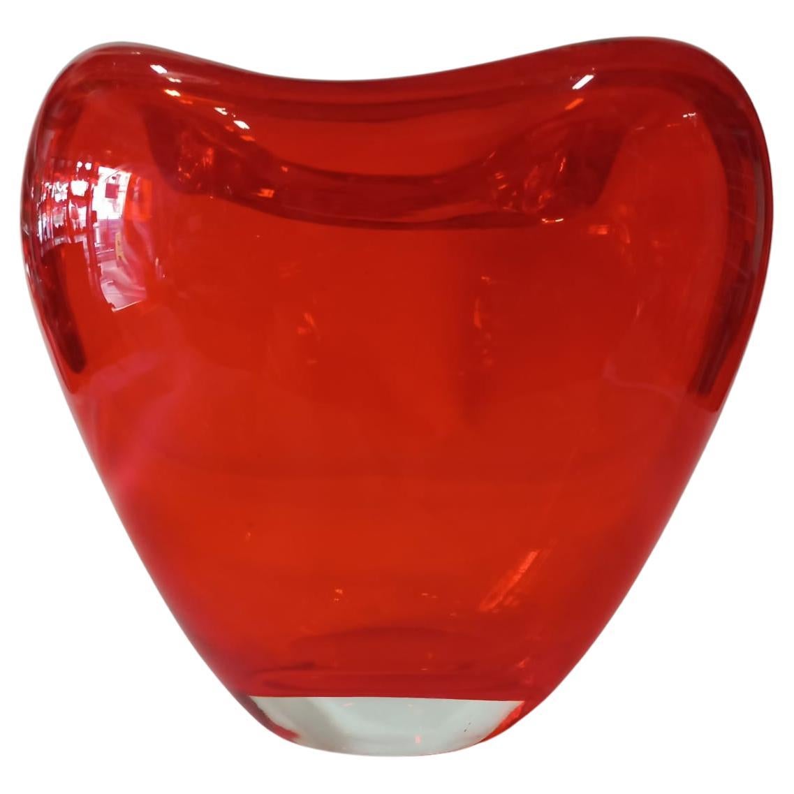 Vase cœur de Murano par Maria Christina Hamel, années 1990