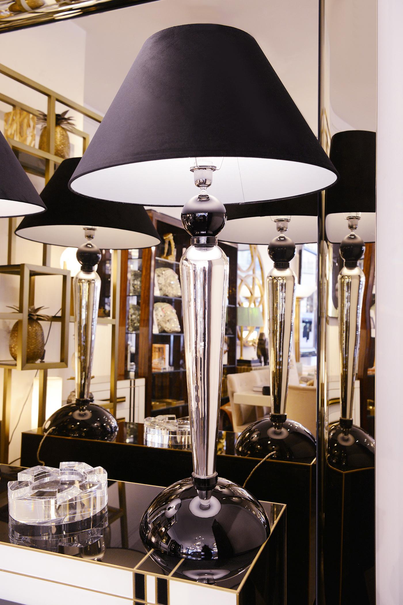 Art déco Murano Glass High Set of 2 Table Lamp en vente