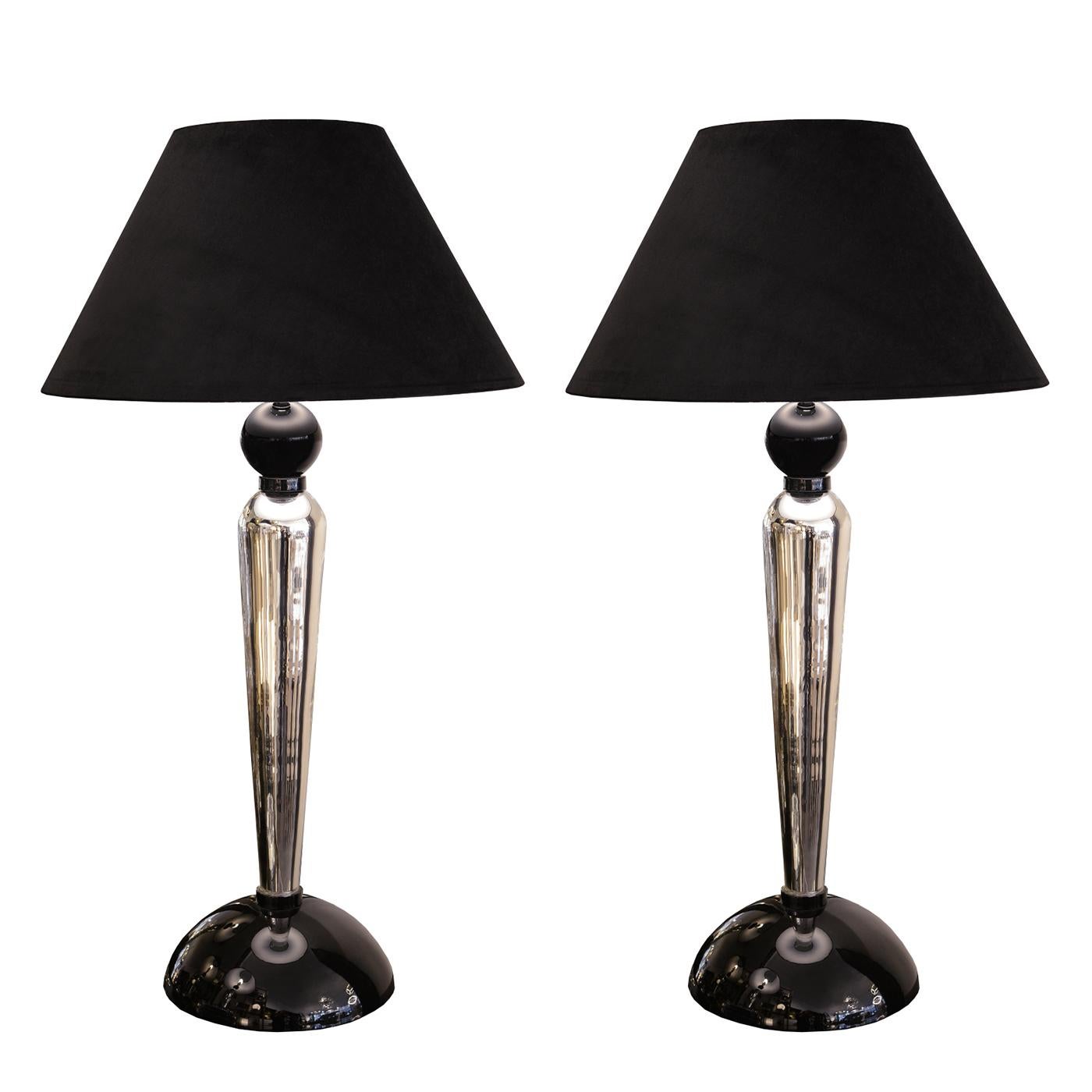 Murano Glass High Set of 2 Table Lamp For Sale