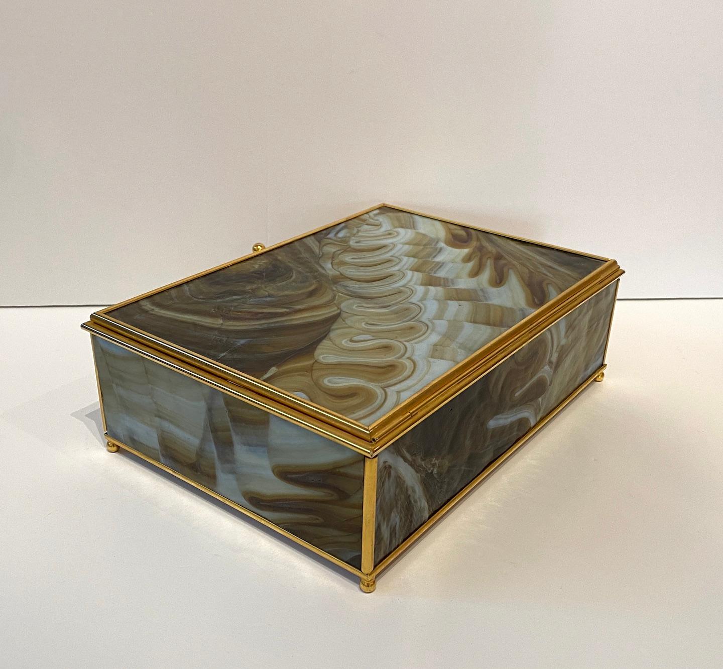 Modern Murano Glass Hinged Box