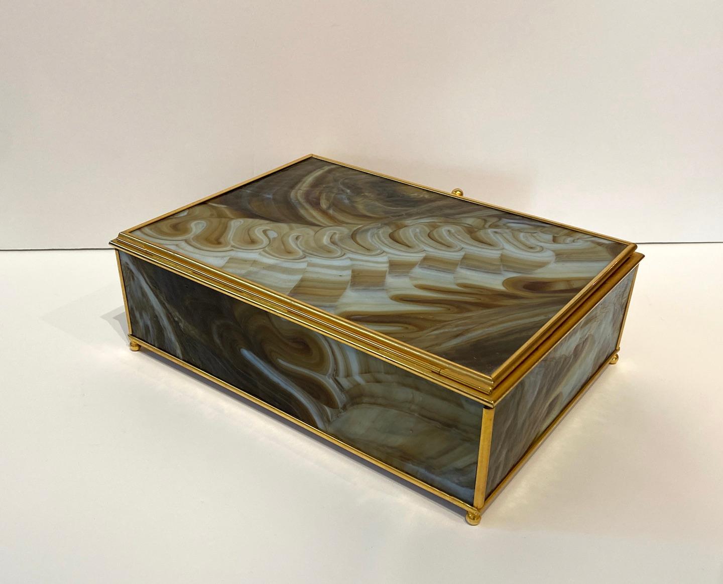 Italian Murano Glass Hinged Box