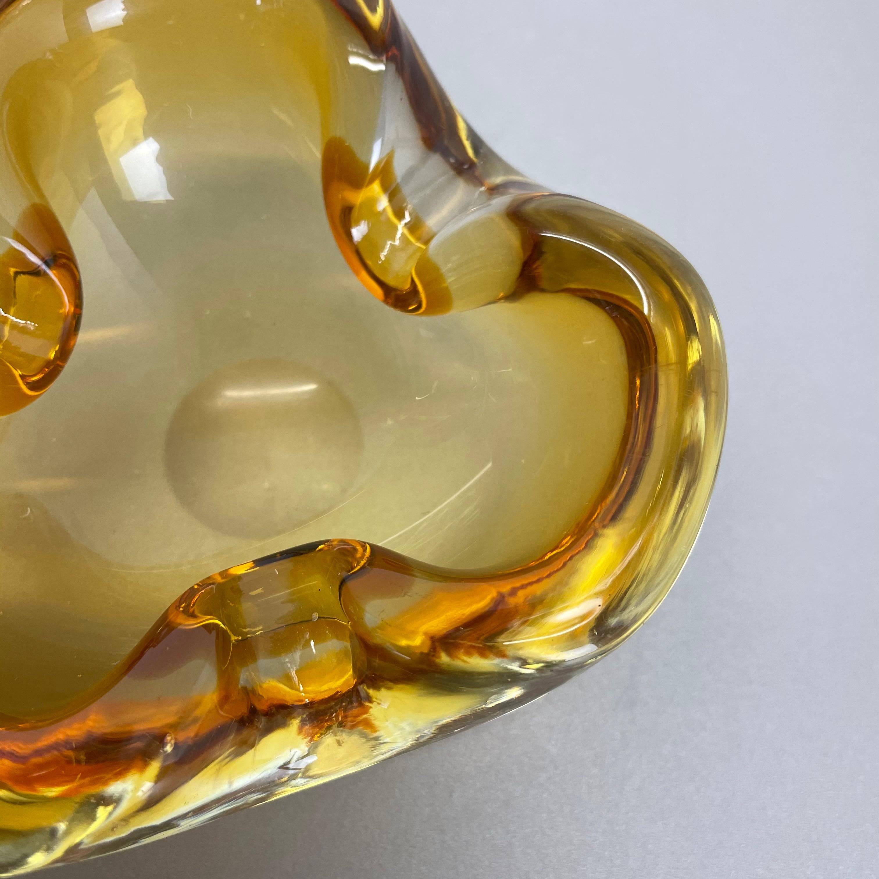 Cendrier en verre de Murano « Honey » avec éléments en coquillage Seguso Murano, Italie, 1970 5
