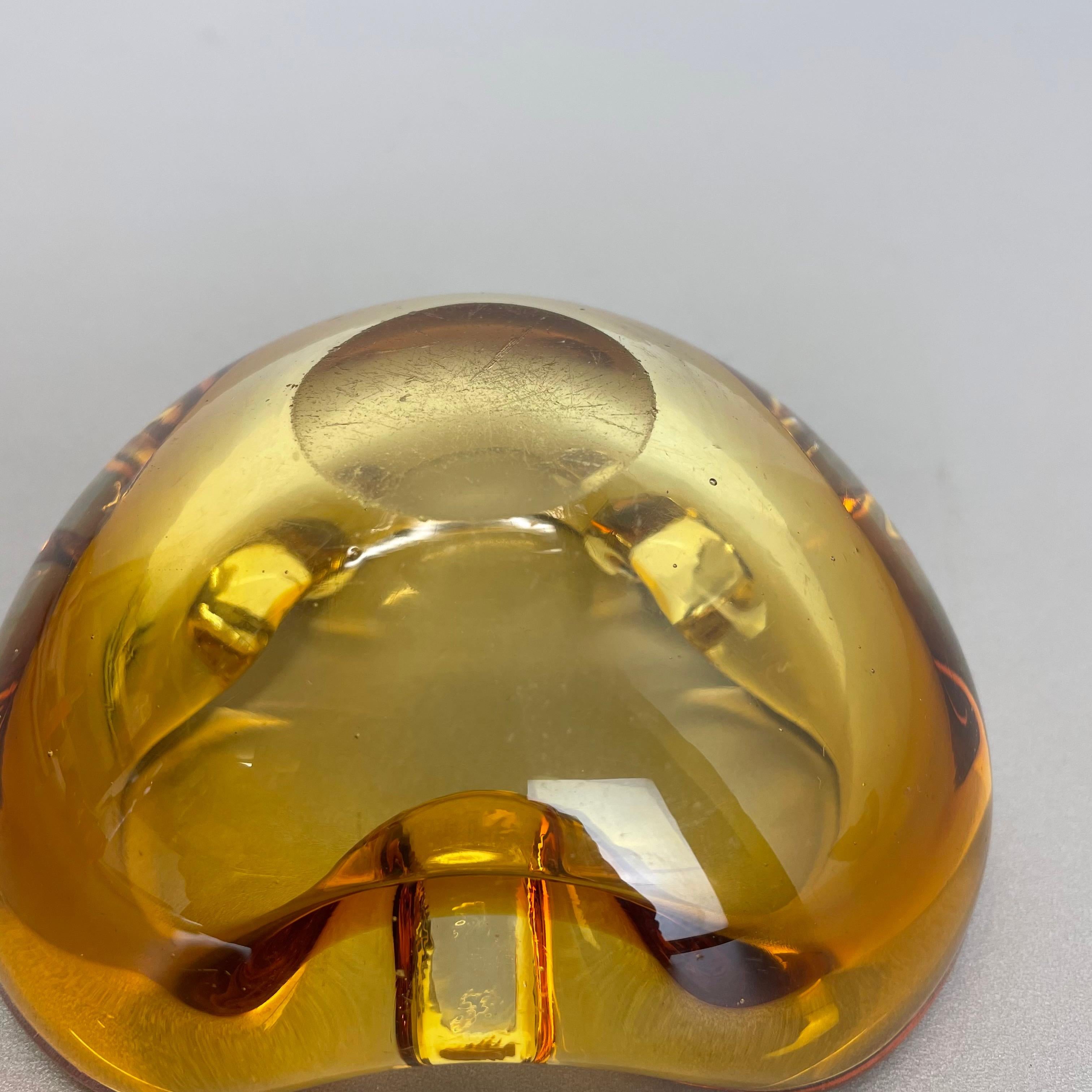 Cendrier en verre de Murano « Honey » avec éléments en coquillage Seguso Murano, Italie, 1970 8