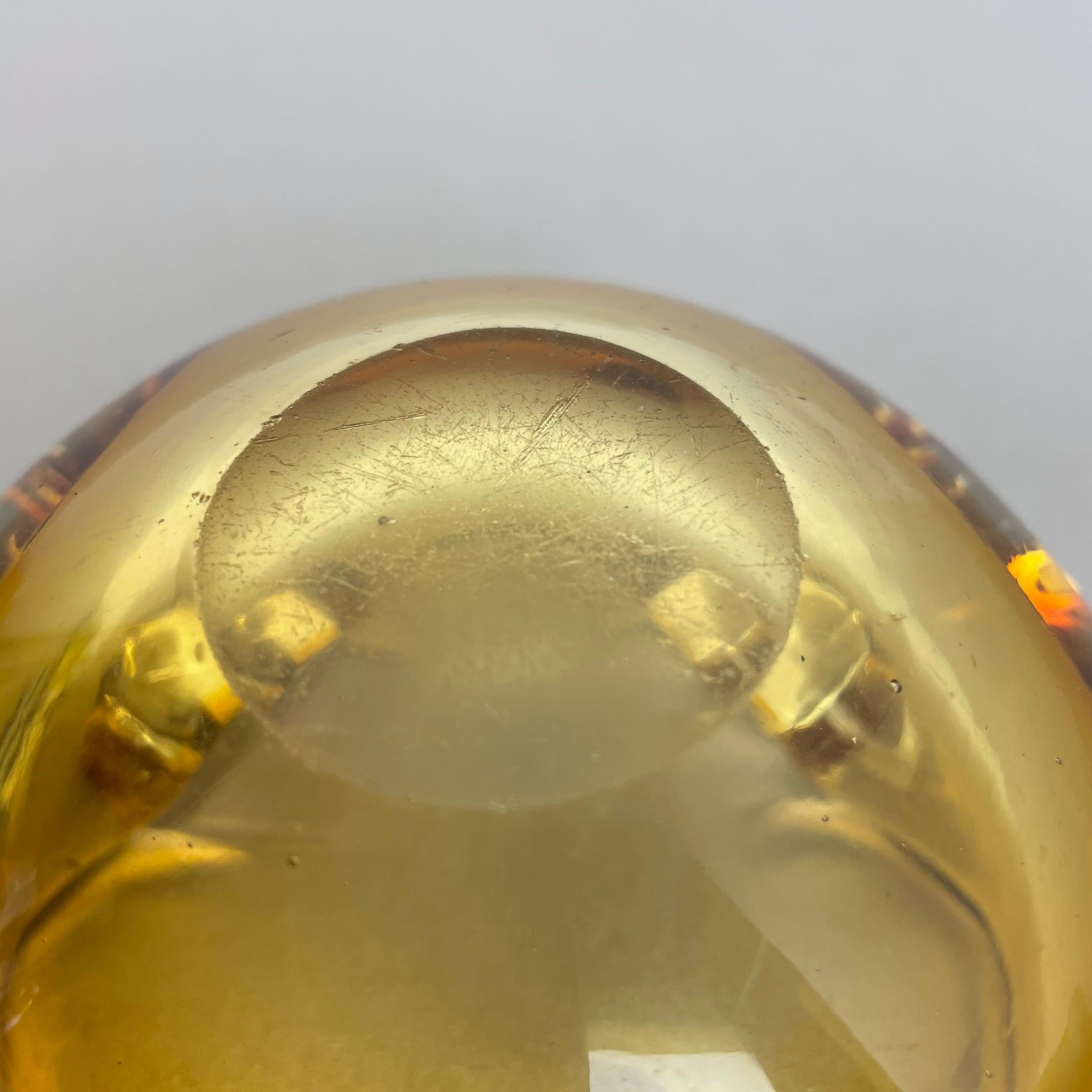 Cendrier en verre de Murano « Honey » avec éléments en coquillage Seguso Murano, Italie, 1970 9