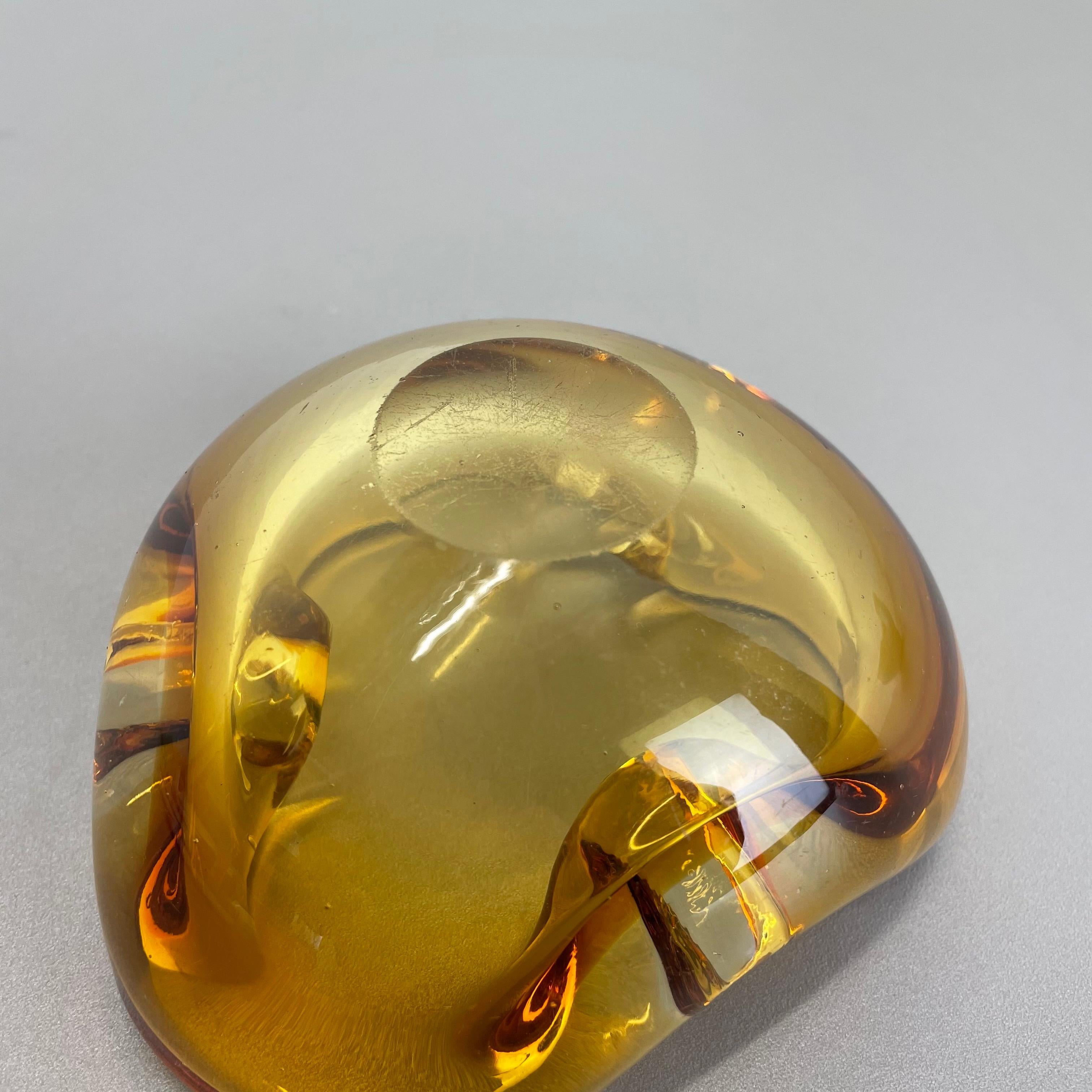 Cendrier en verre de Murano « Honey » avec éléments en coquillage Seguso Murano, Italie, 1970 10