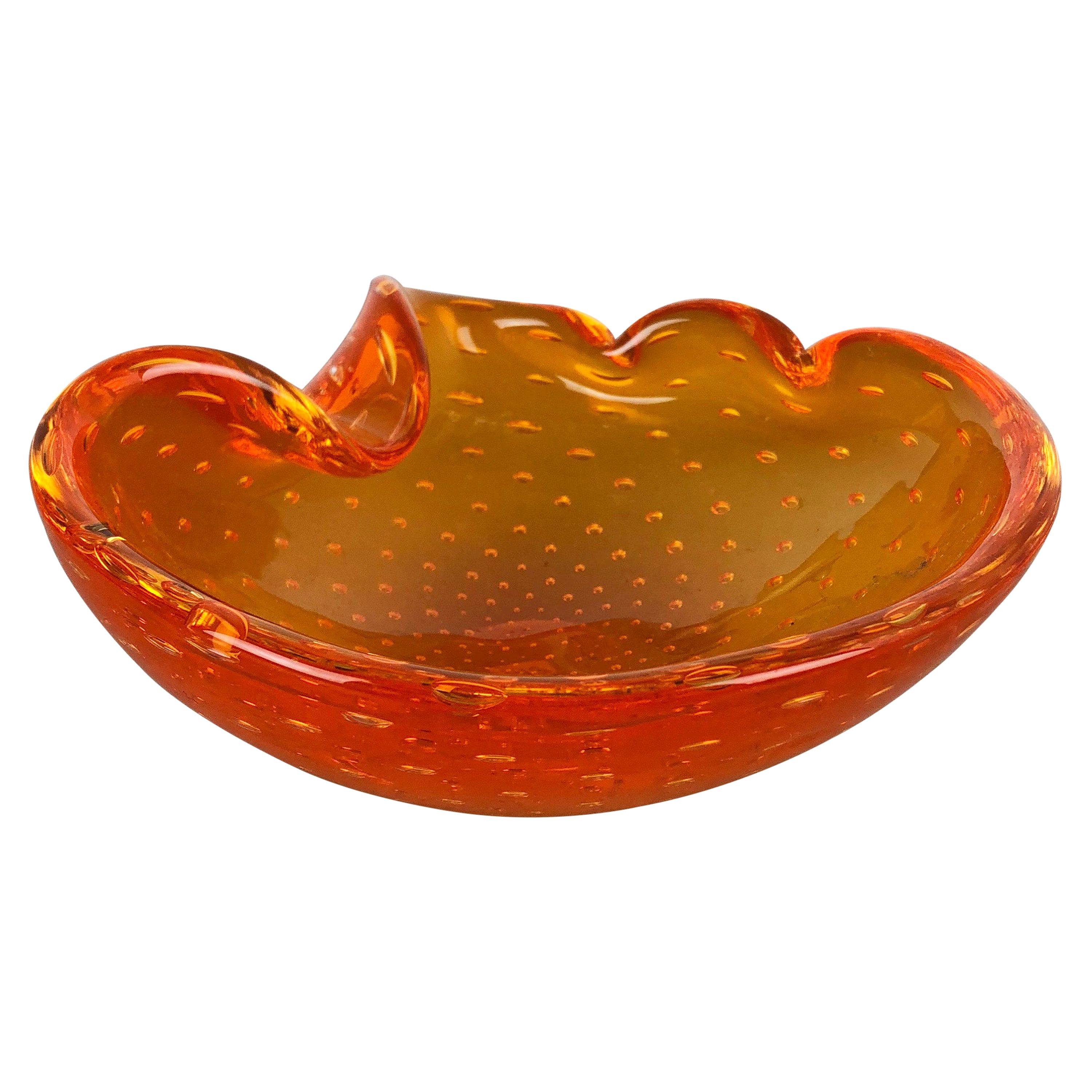 Murano Glass "Honey" Bowl Element Shell Ashtray Seguso Murano, Italy, 1970s