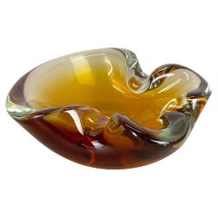 Murano Glass "Honey" Bowl Element Shell Ashtray Seguso Murano, Italy, 1970s