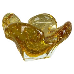 Murano Glass "Honey Bubble" Bowl Element Shell Ashtray Murano, Italy, 1970s