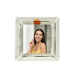 Murano Glass Illuminated Border Wall Mirror Carlo Nason for Mazzega, Italy 1970s