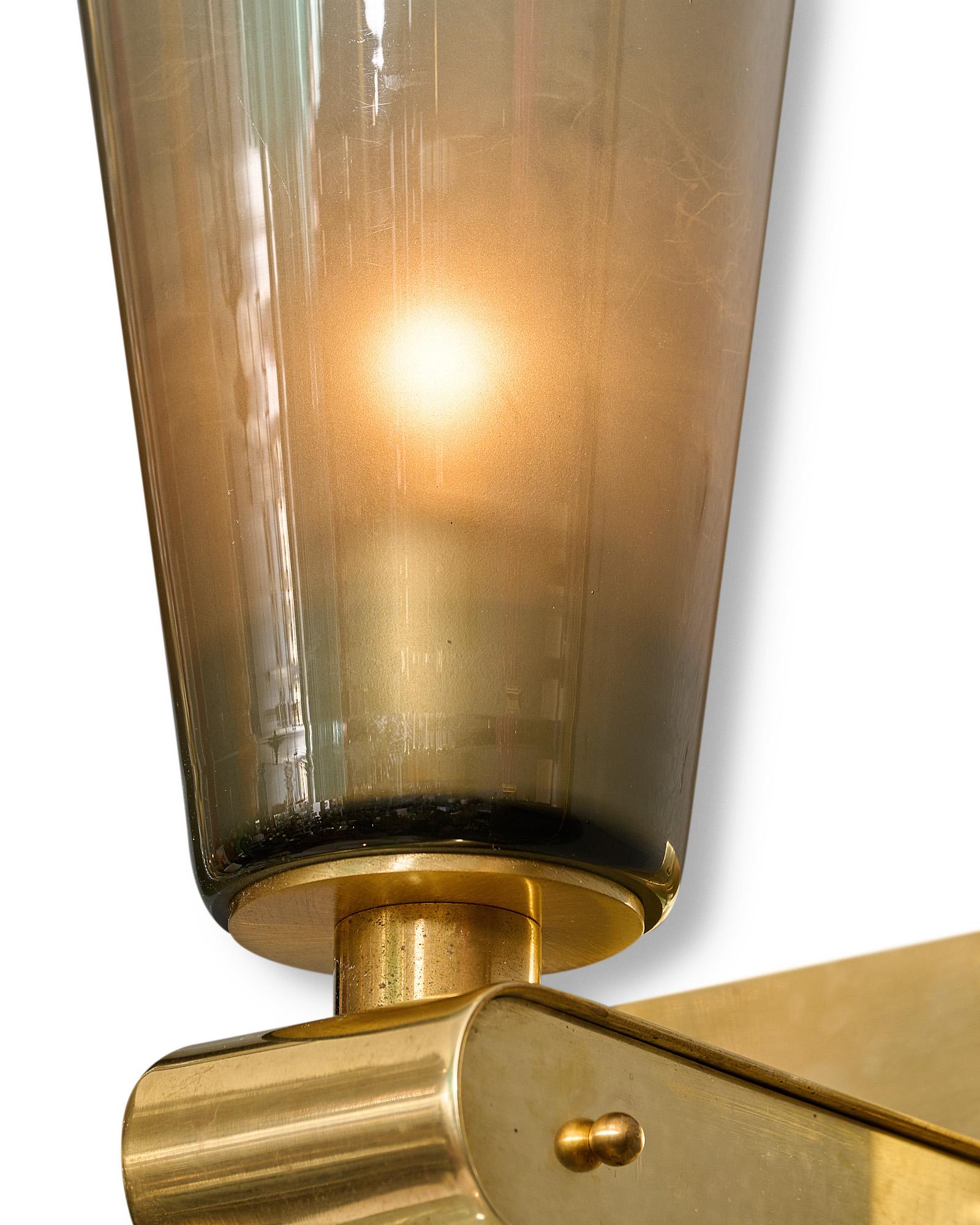 Brass Murano Glass “Imperium” Sconces For Sale