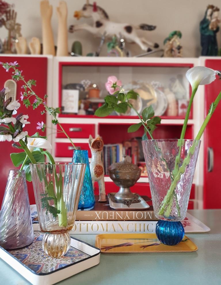 Muranoglas in Gold Handgefertigte Vase Handgefertigt in Italien (Italienisch) im Angebot