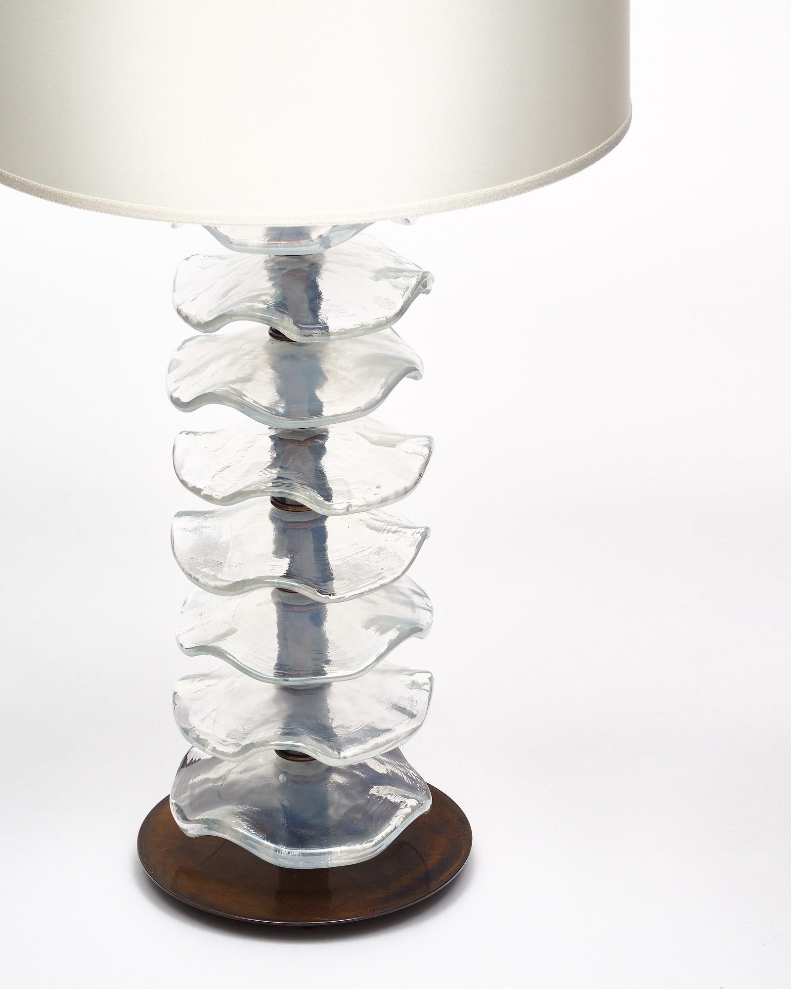 Moderne Lampes à disque irisées en verre de Murano en vente