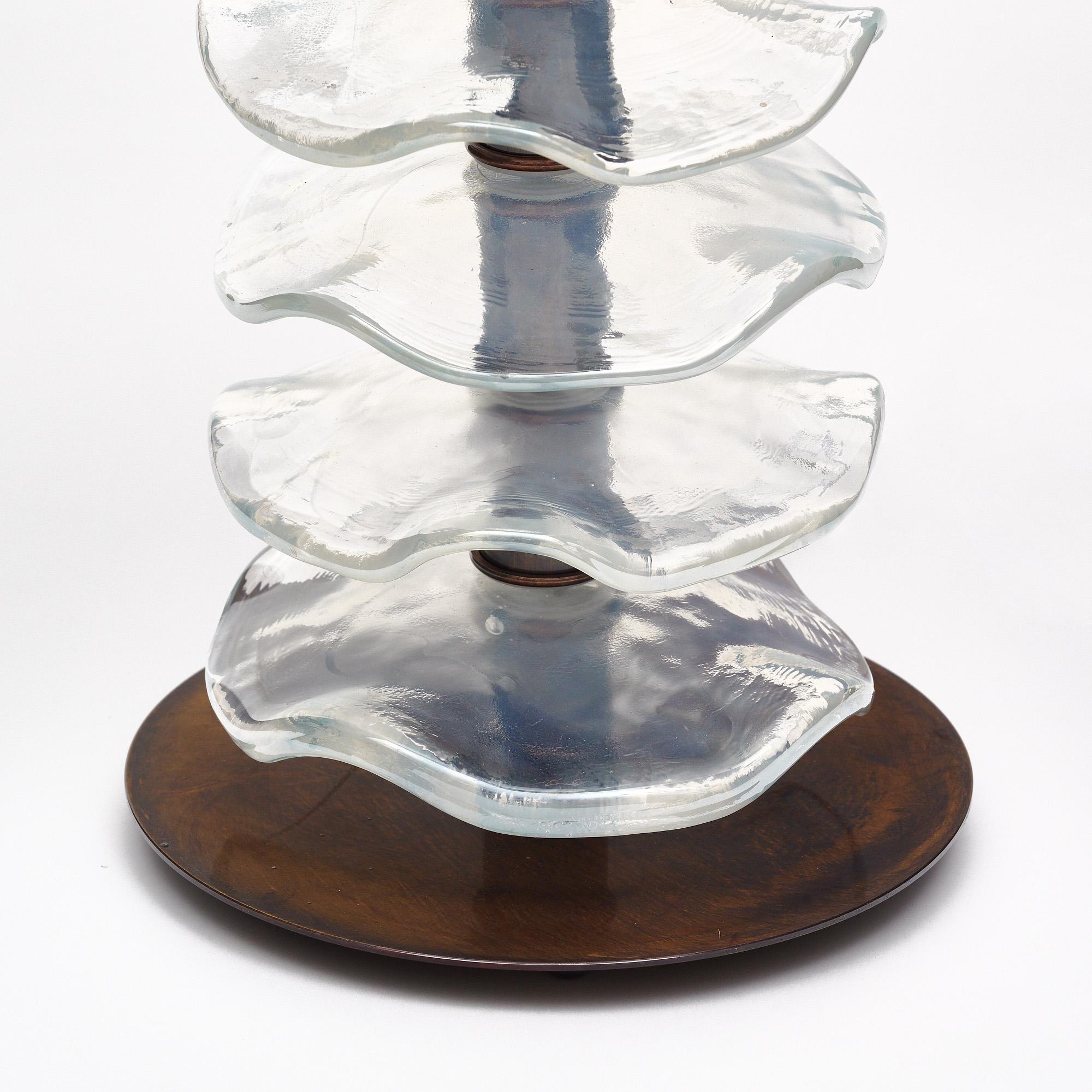 Lampes à disque irisées en verre de Murano Neuf - En vente à Austin, TX