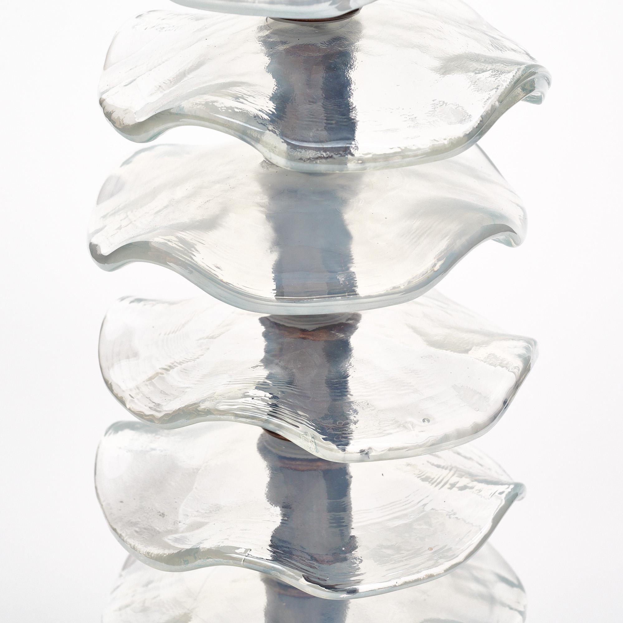 XXIe siècle et contemporain Lampes à disque irisées en verre de Murano en vente