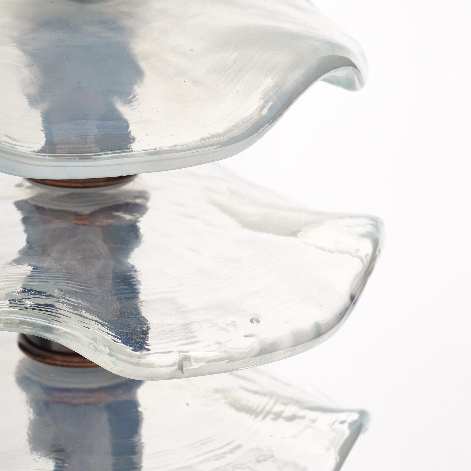 Laiton Lampes à disque irisées en verre de Murano en vente