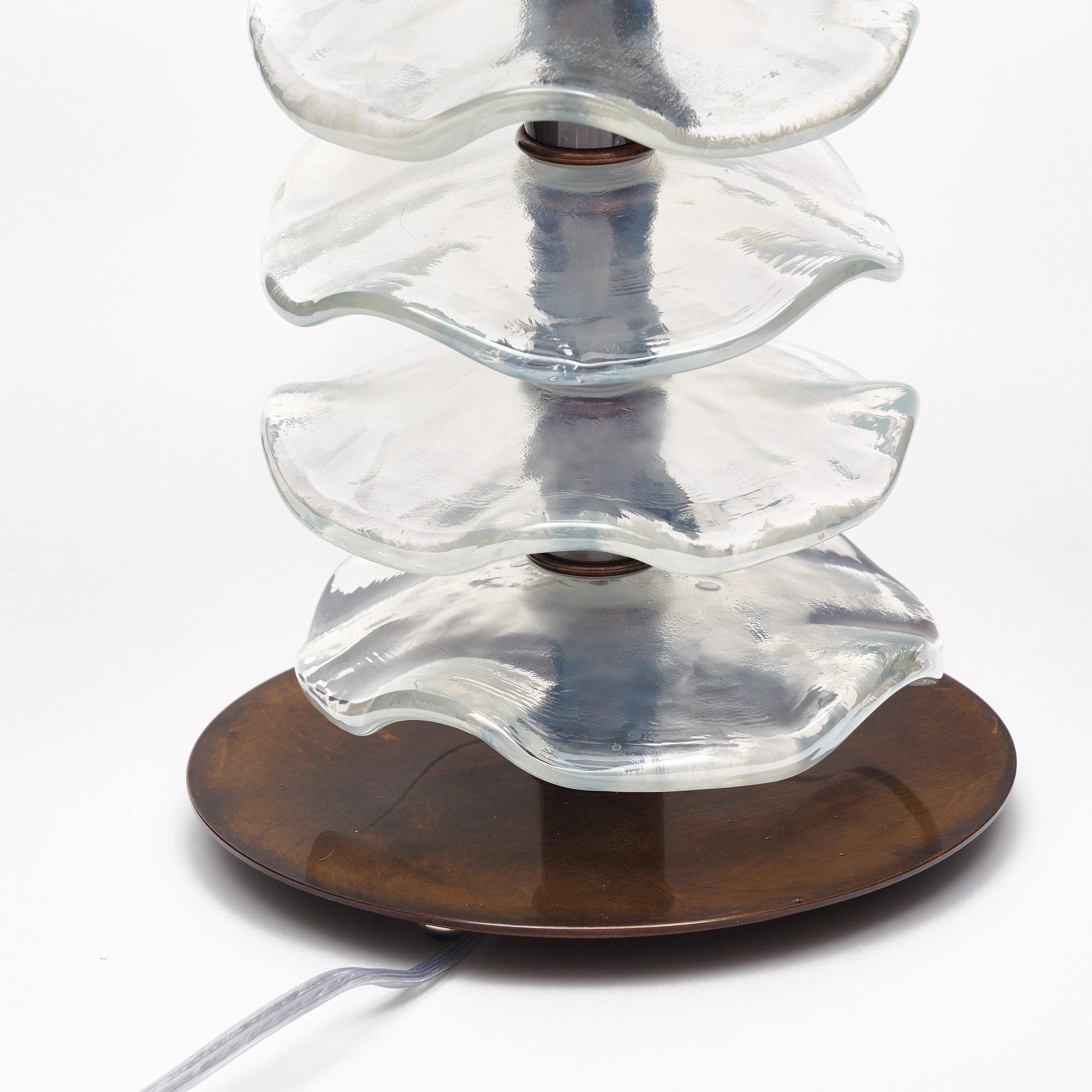 Lampes à disque irisées en verre de Murano en vente 1