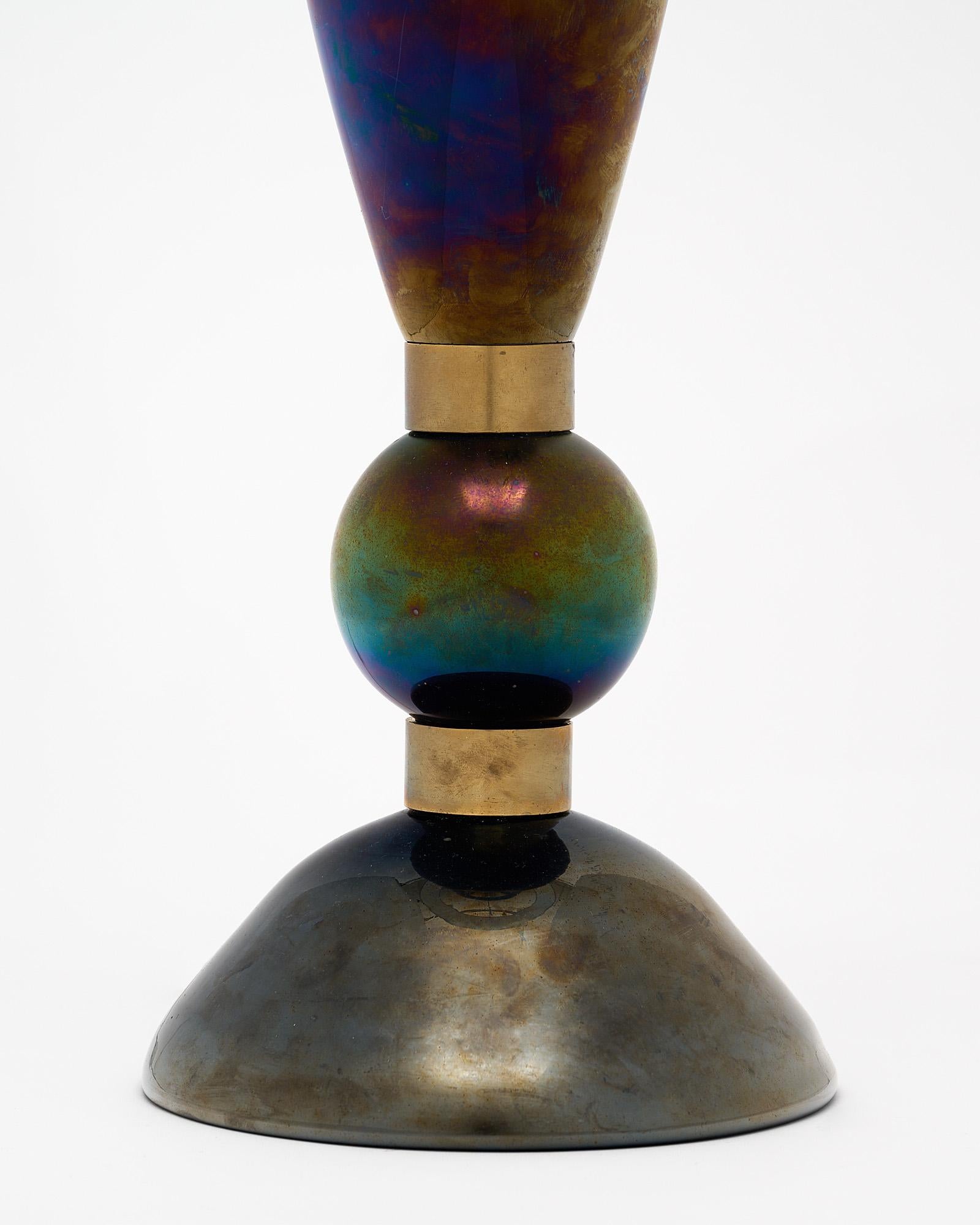 Contemporary Murano Glass Iridescent Lamps