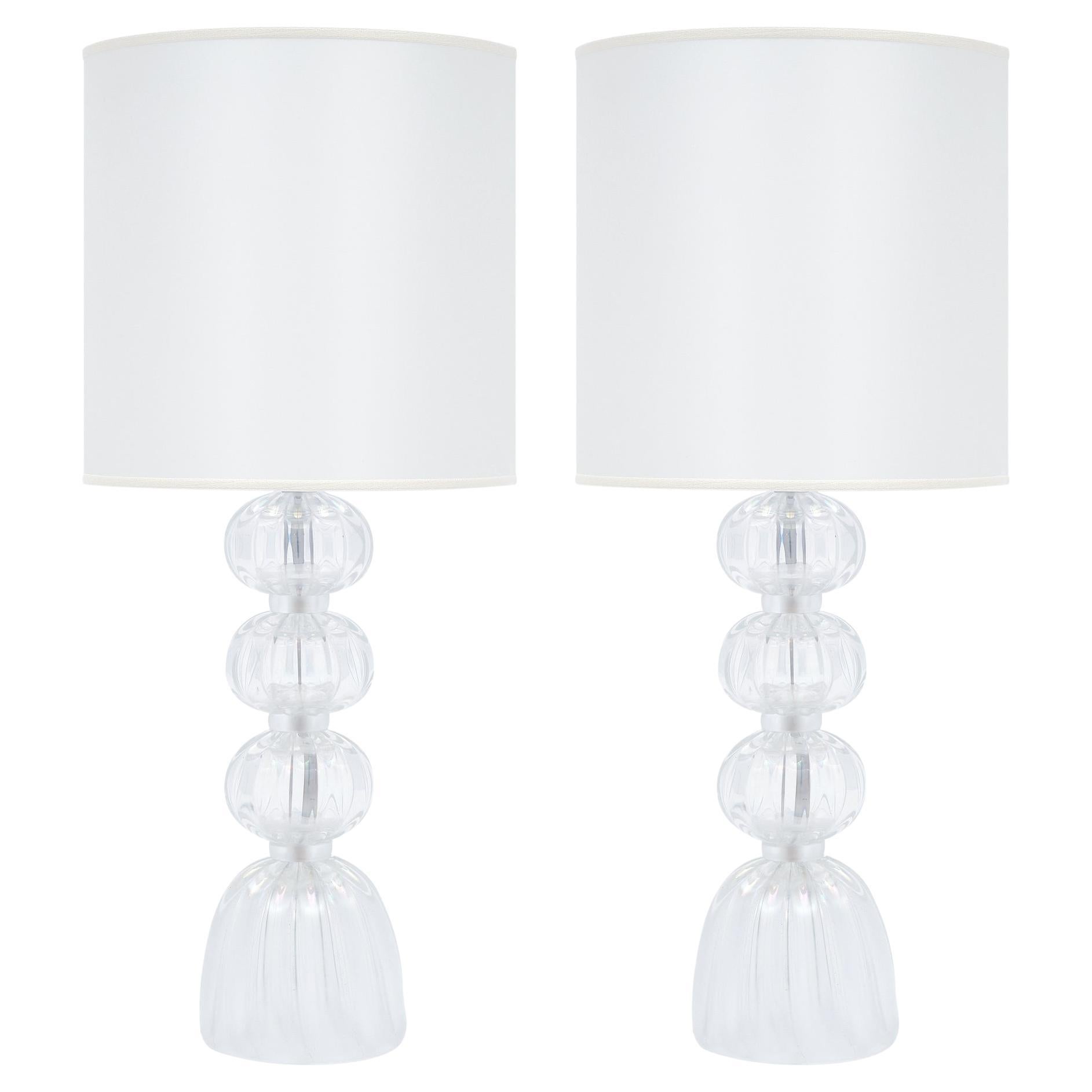 Murano Glass Iridescent Lamps