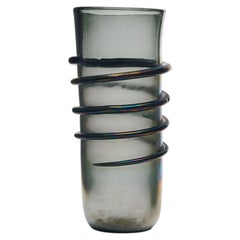 Murano Glass Iridescent Linee Vase by Alberto Donà, Mid-Century Style Italy