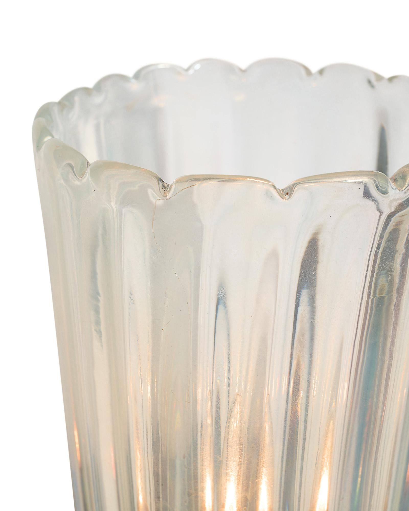 Contemporary Murano Glass Iridescent Torch Sconces For Sale