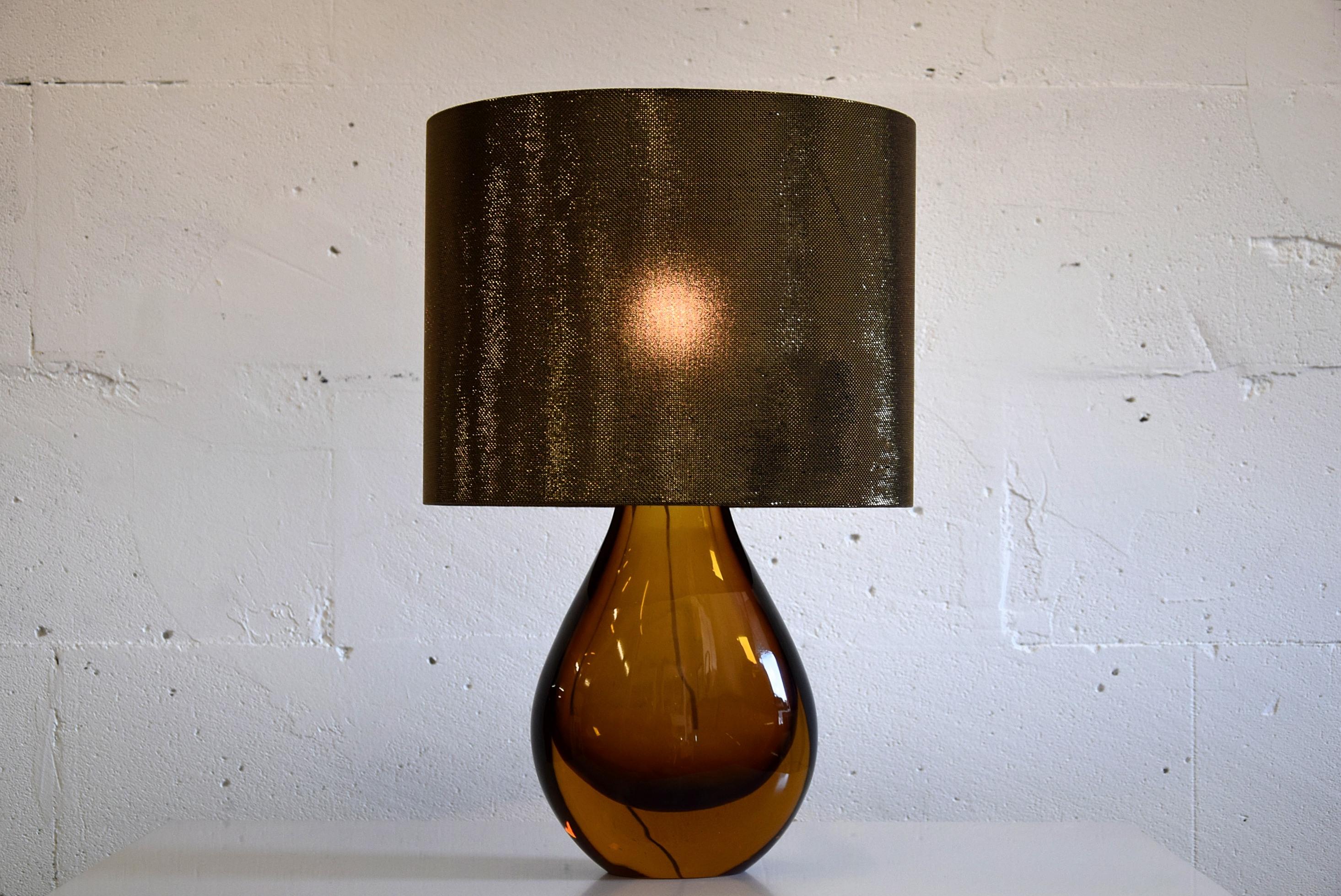 brown glass table lamp