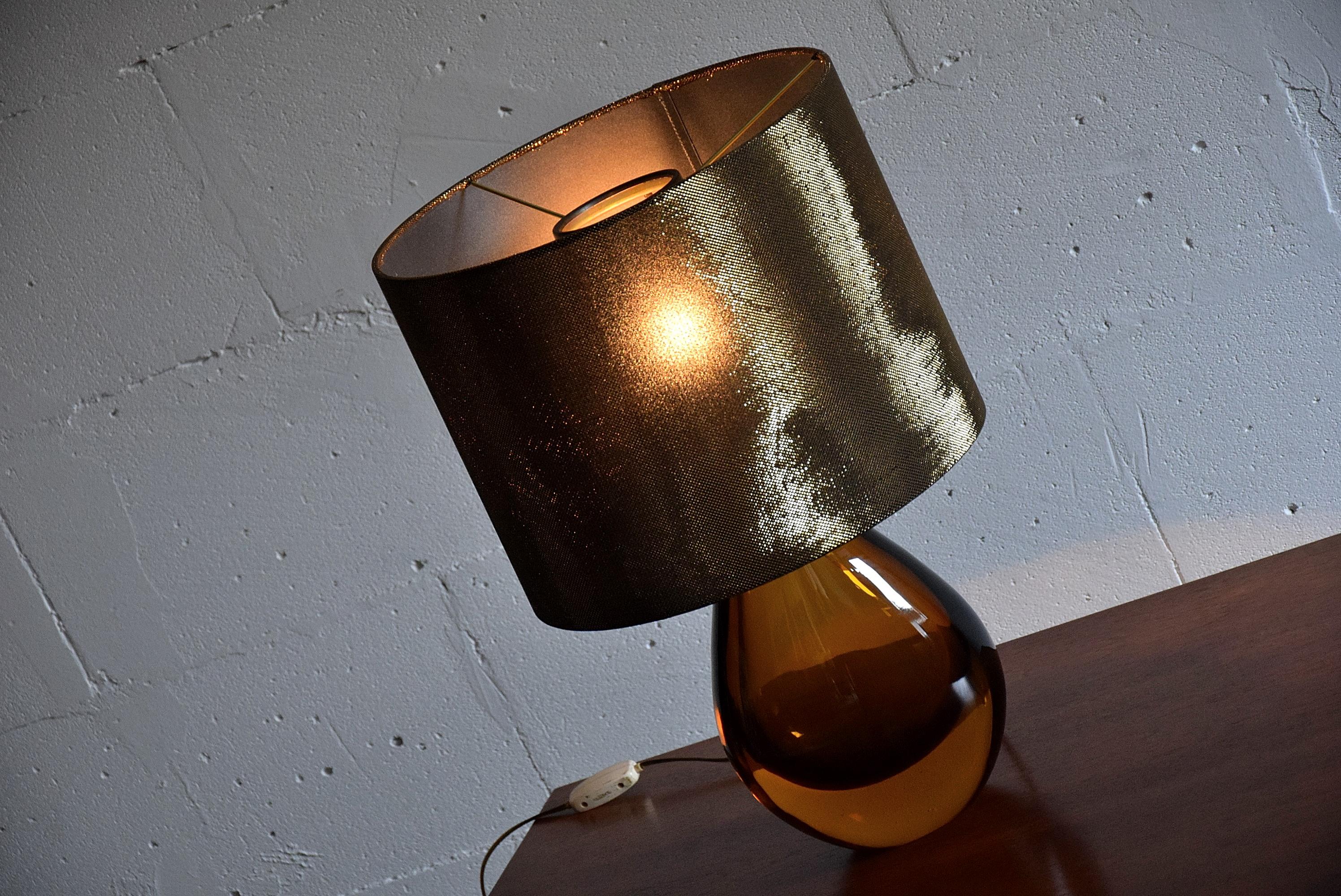 Mid-20th Century Murano Glass Italian Mid-Century Modern Amber Table Lamp