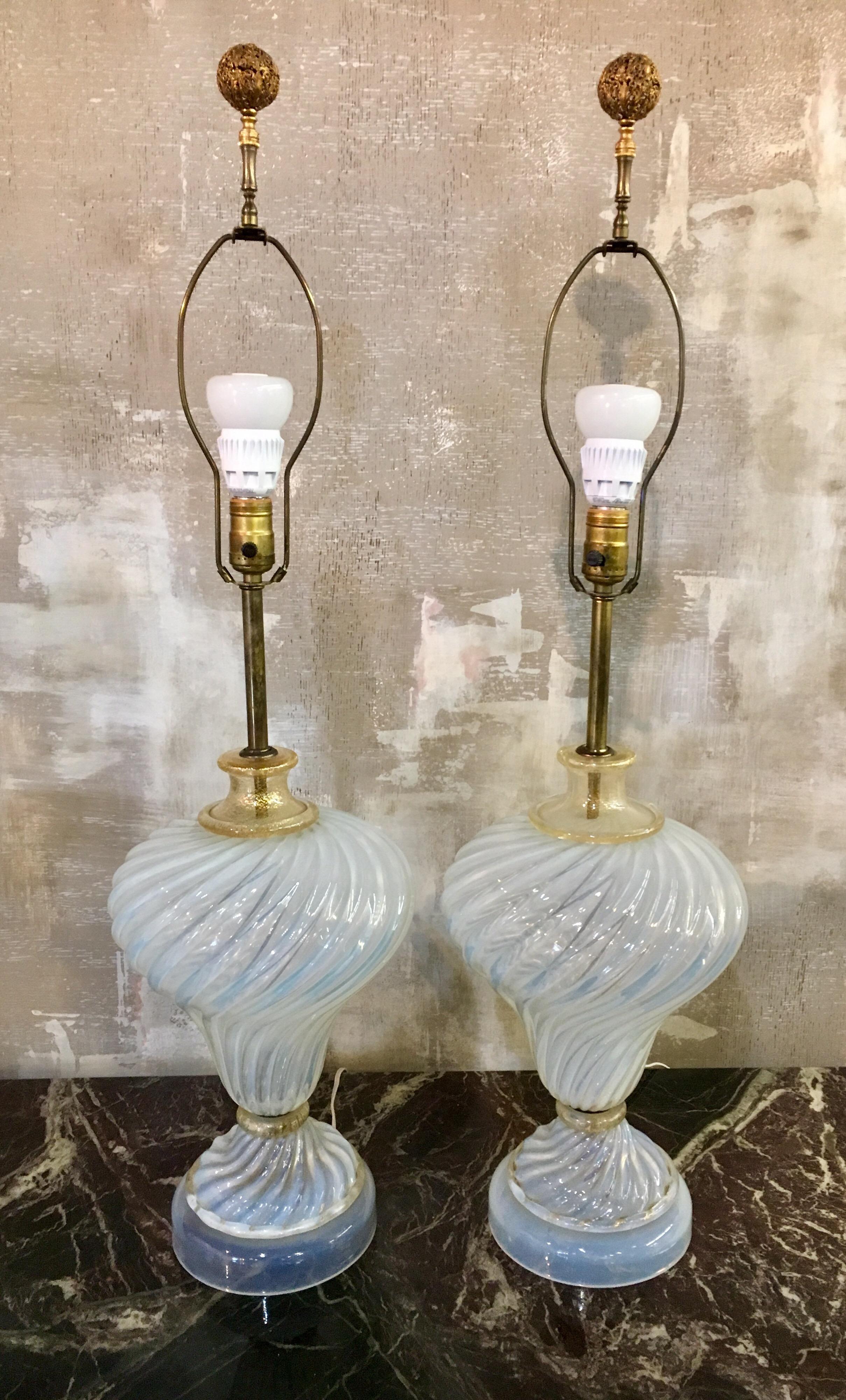 Murano Glass Italy Pair of Table Lamps 1