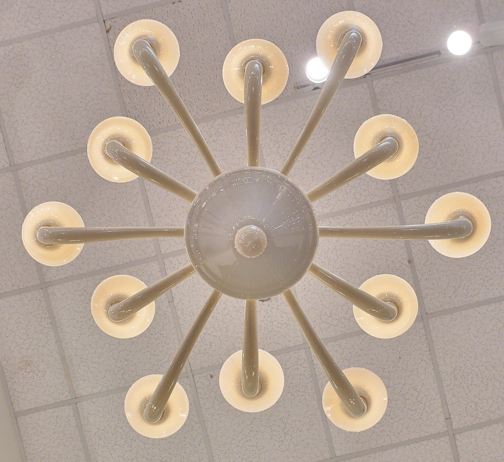 Murano Glass Ivory Chandelier For Sale 4