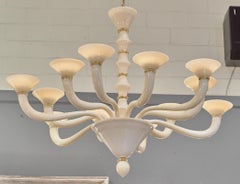 Lampadario in vetro di Murano avorio
