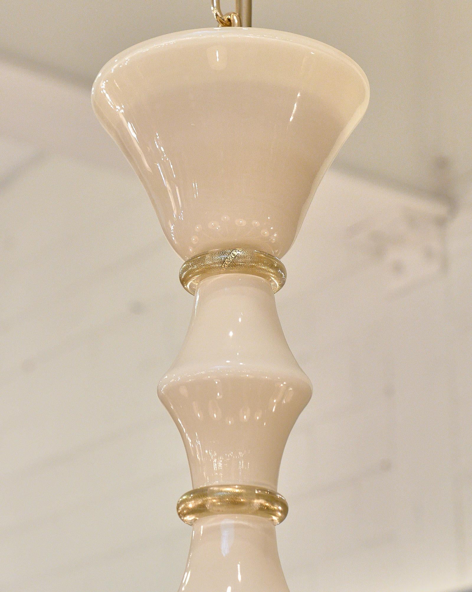 Italian Murano Glass Ivory Chandelier For Sale