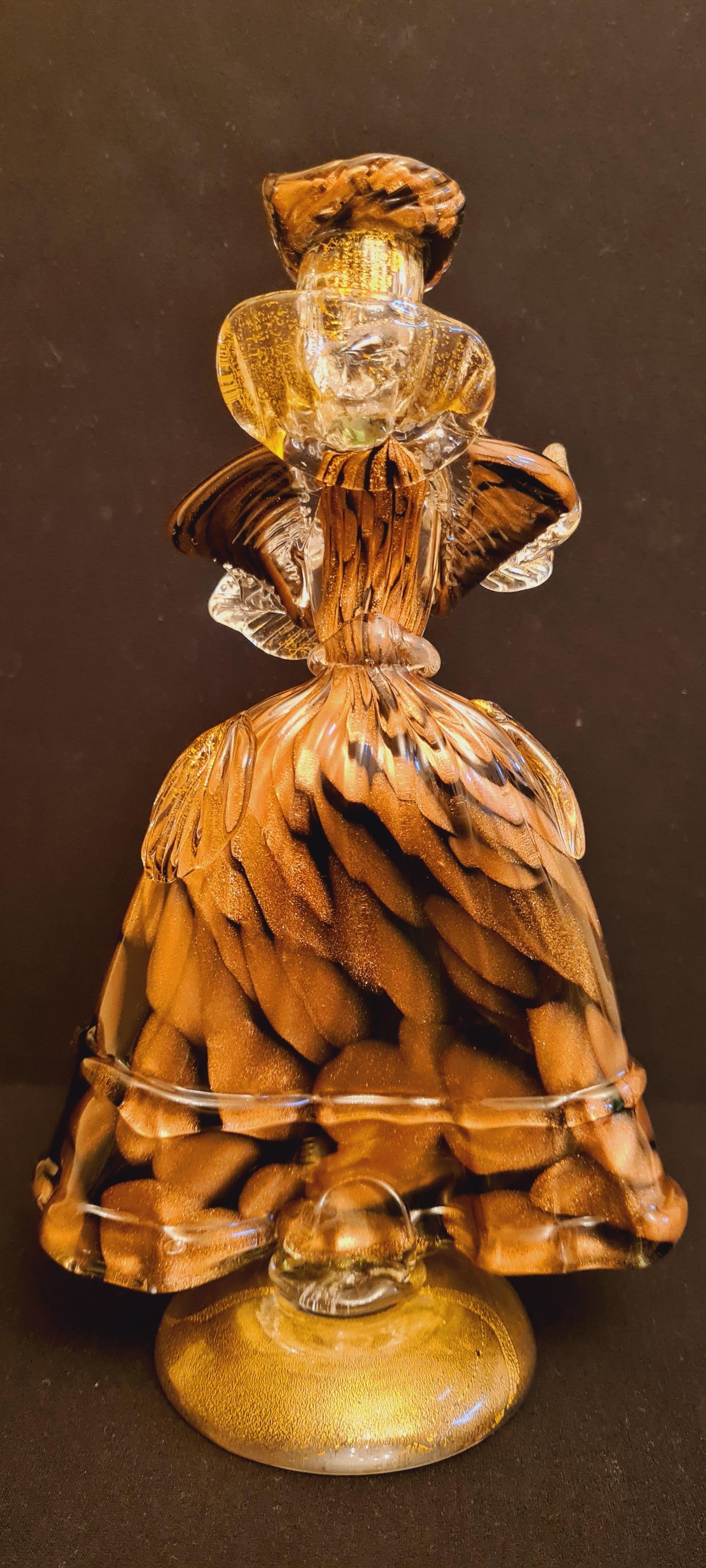 Vitange, tanzende Dame aus Muranoglas mit Blattgold und Aventurin (Sonstiges)