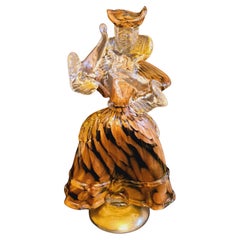 Vitange Murano Glass Dancing Lady with Gold Leaf and Aventurine
