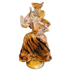 Vitange, tanzende Dame aus Muranoglas mit Blattgold und Aventurin