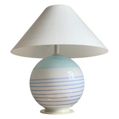 Retro White and Blue Murano Glass Lamp, 1970's