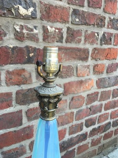 Murano Glass Lamp and Patinated Metal, circa 1950-1960