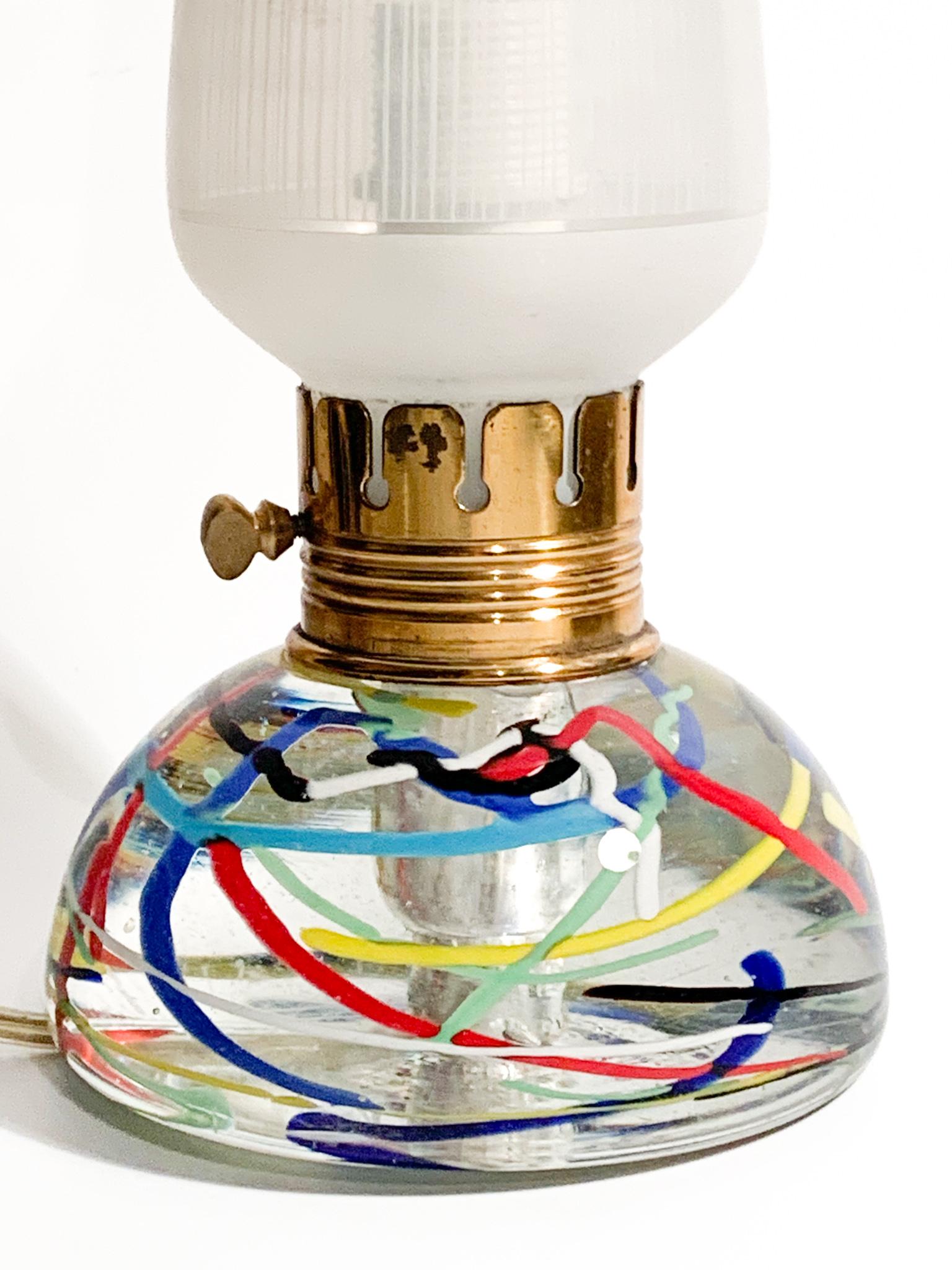 Italian Murano Glass Lamp Attributed to Dino Martens 1950s For Sale