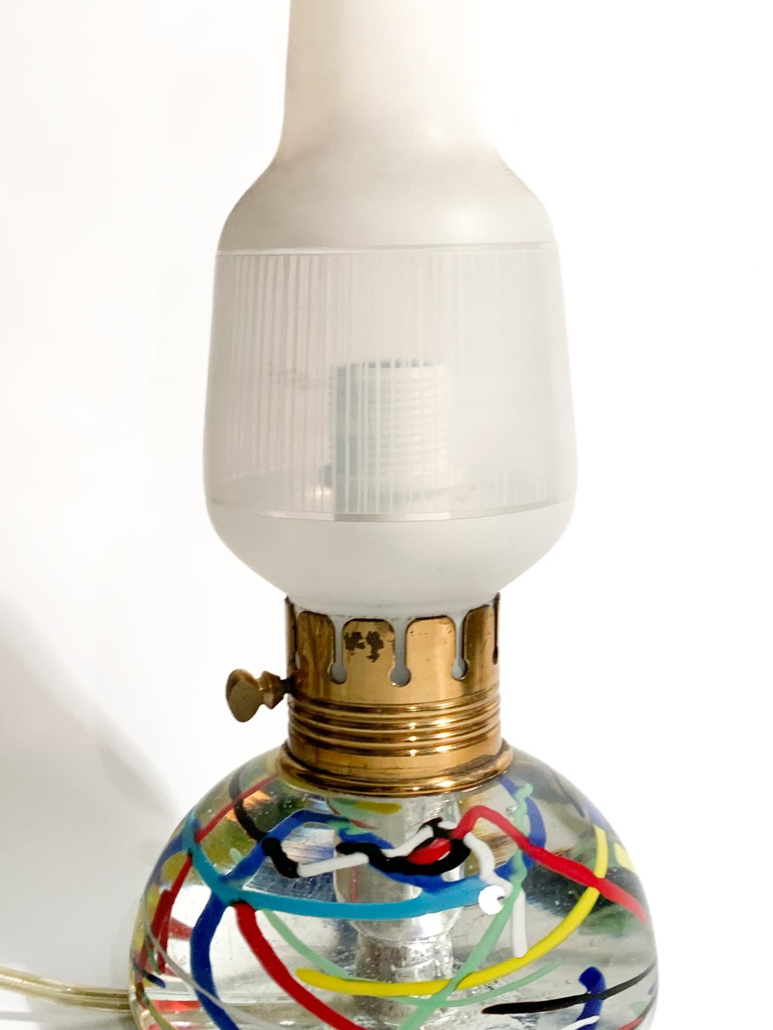 Murano Glass Lamp Attributed to Dino Martens 1950s In Good Condition For Sale In Milano, MI