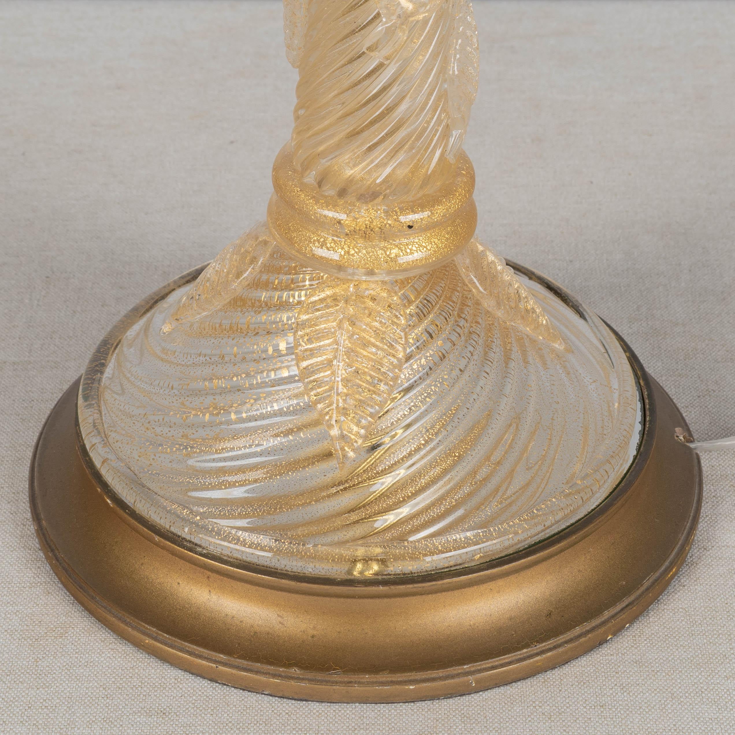 Lámpara de cristal de Murano de Barovier & Toso Latón en venta