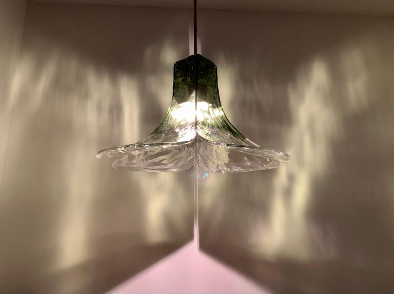 Lampe De Plafond Vintage En Verre De Murano Mazzega - Design Italien