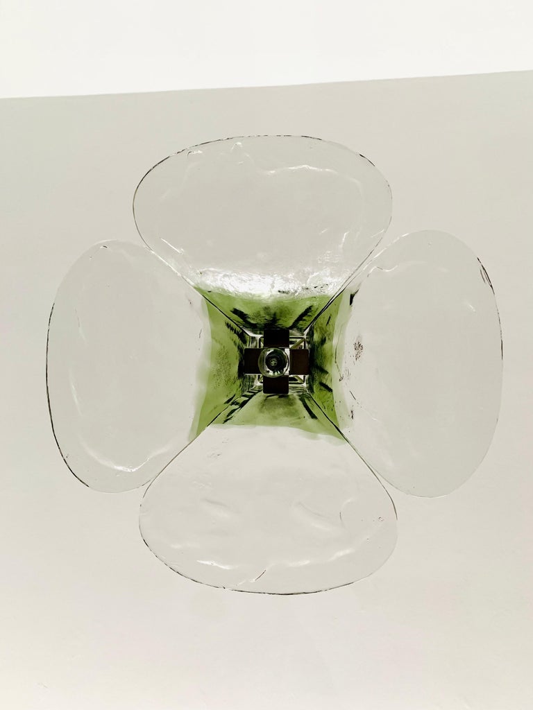 Lampe Plafonnier Design En Verre De Murano Mazzega - Vintage, Fonctionnelle