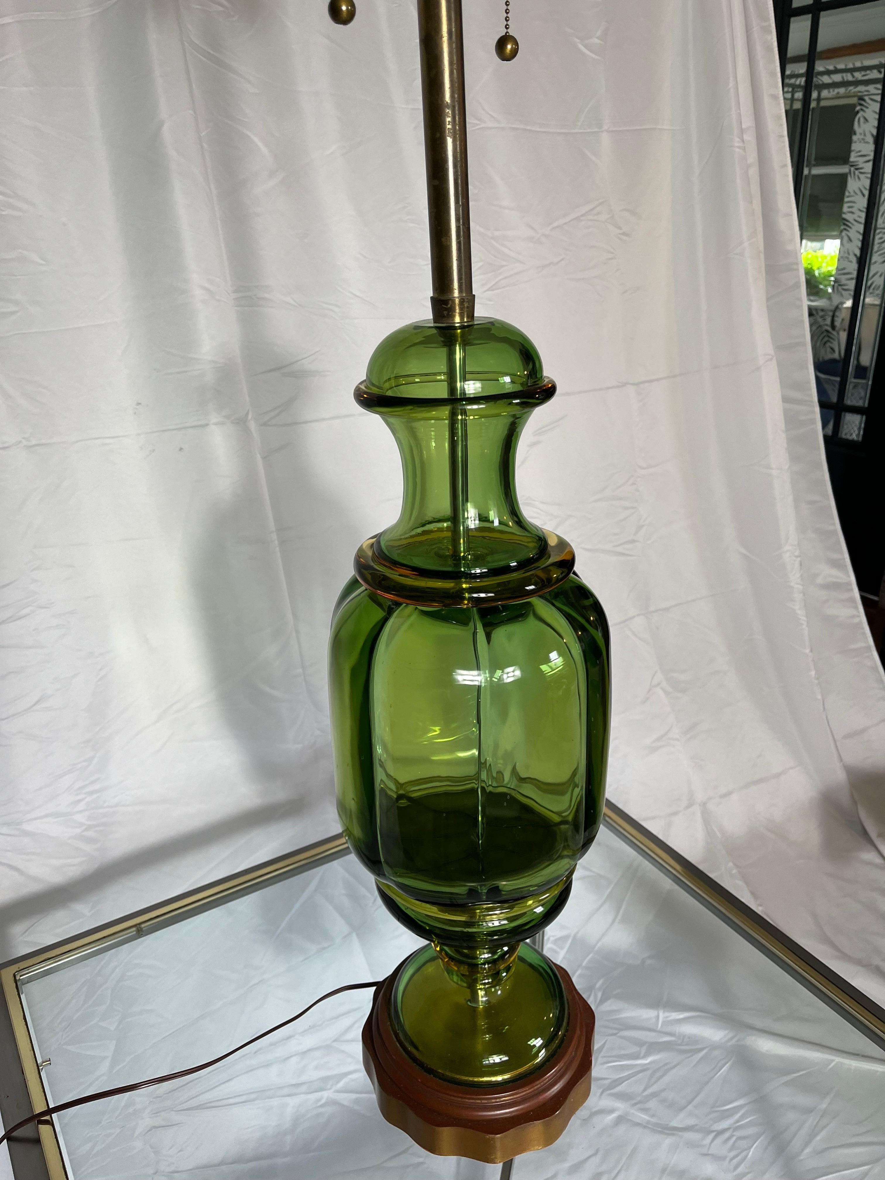 Mid-Century Modern Murano Glass Lamp by Seguso for Marbro For Sale