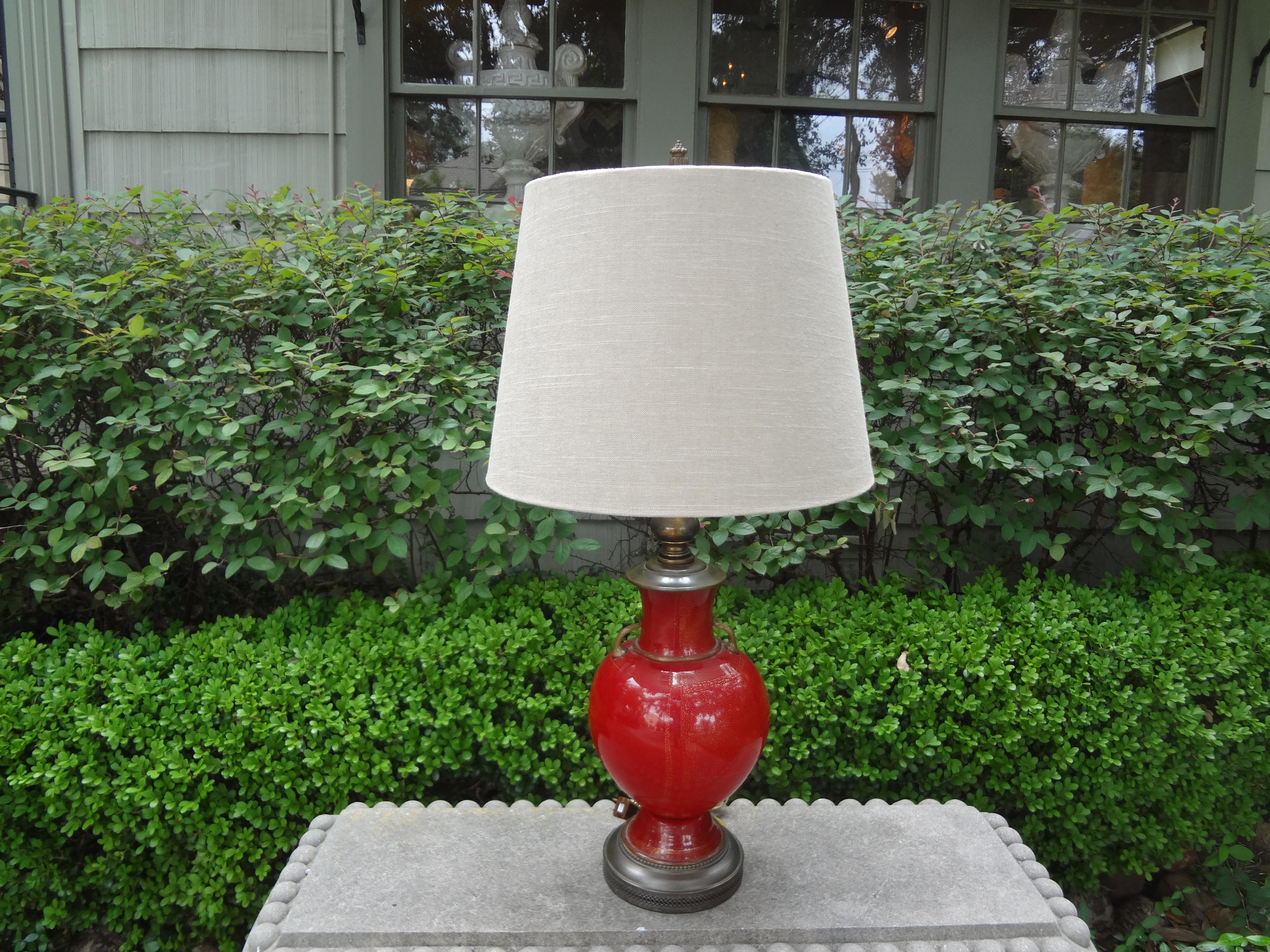 Lampe de Murano rouge par Seguso en vente 1
