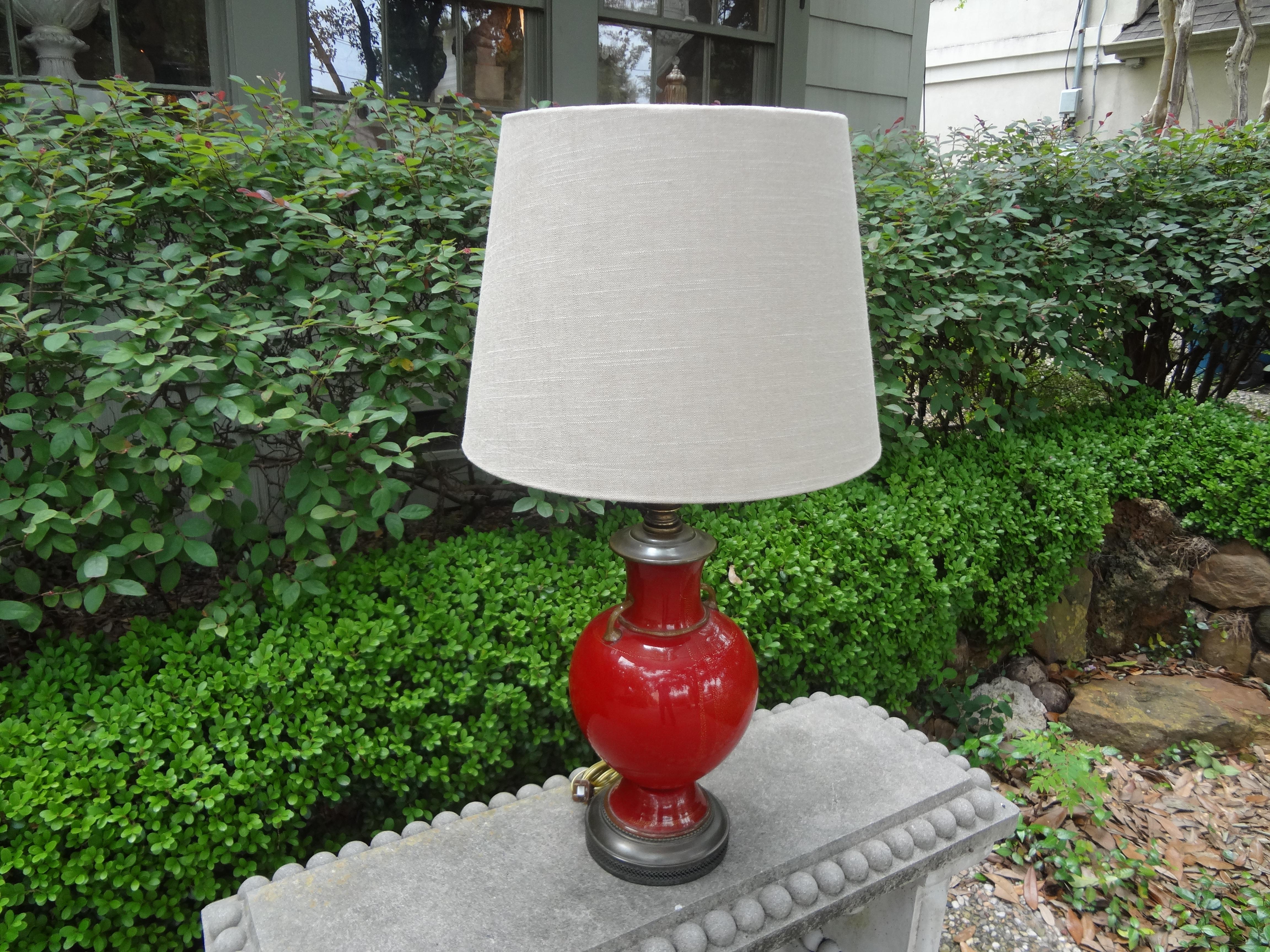 Lampe de Murano rouge par Seguso en vente 2