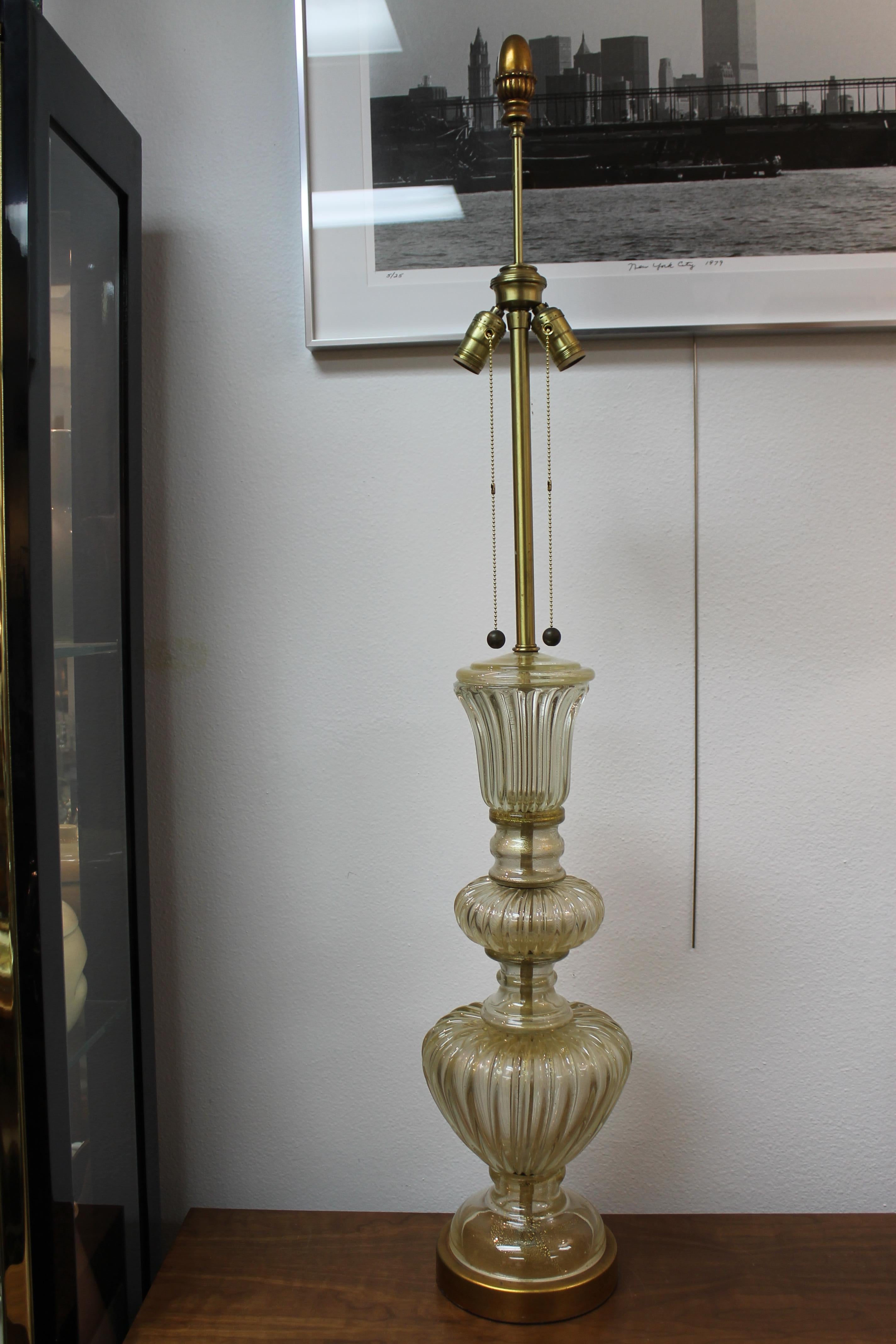 Mid-20th Century Murano Glass Lamp by The Marbro Lamp Company, Los Angeles, CA.