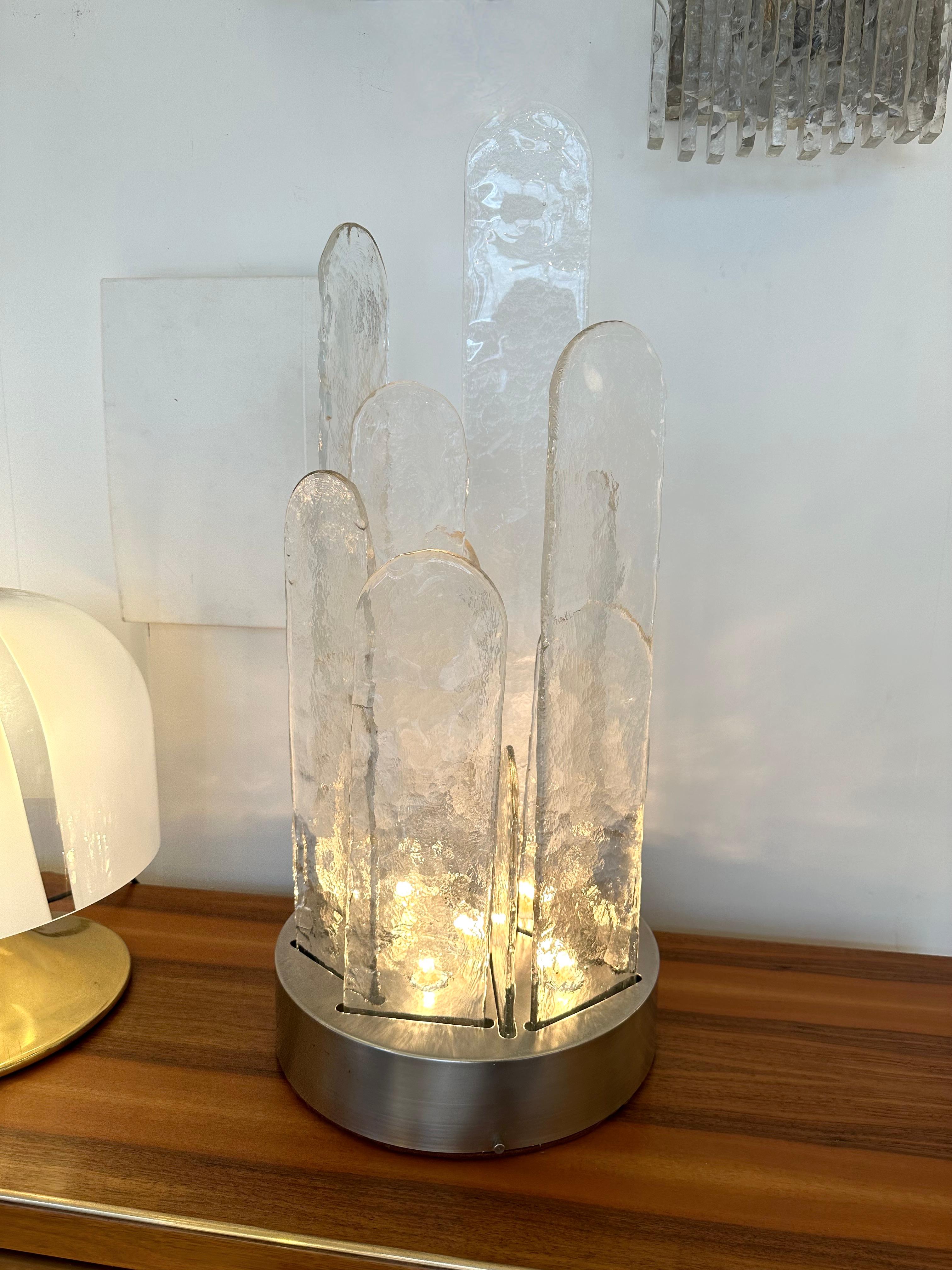 Space Age Murano Glass Lamp Cactus by Mazzega, Italy, 1970s
