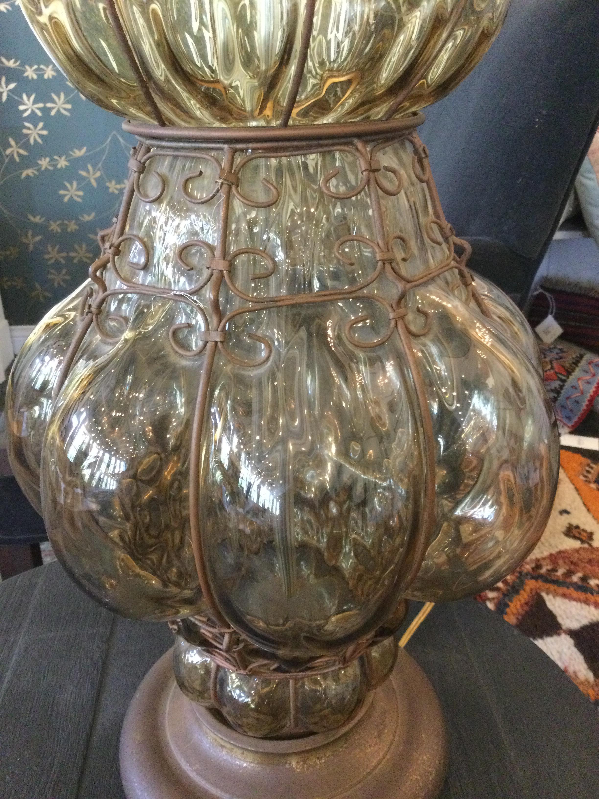 Mid-Century Modern Murano Glass Lamp For Sale