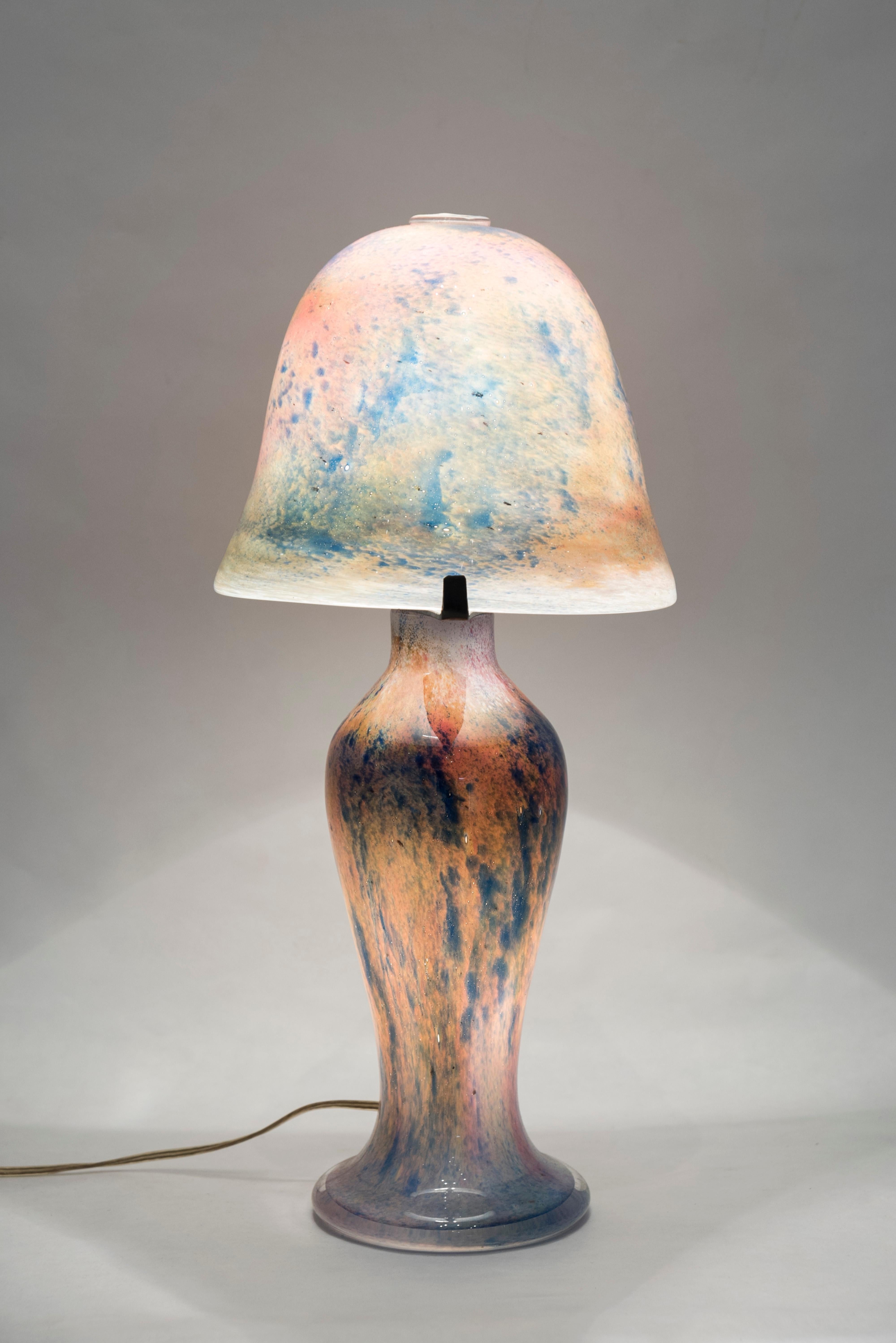 Murano Glass Lamp In Excellent Condition In Bois-Colombes, FR
