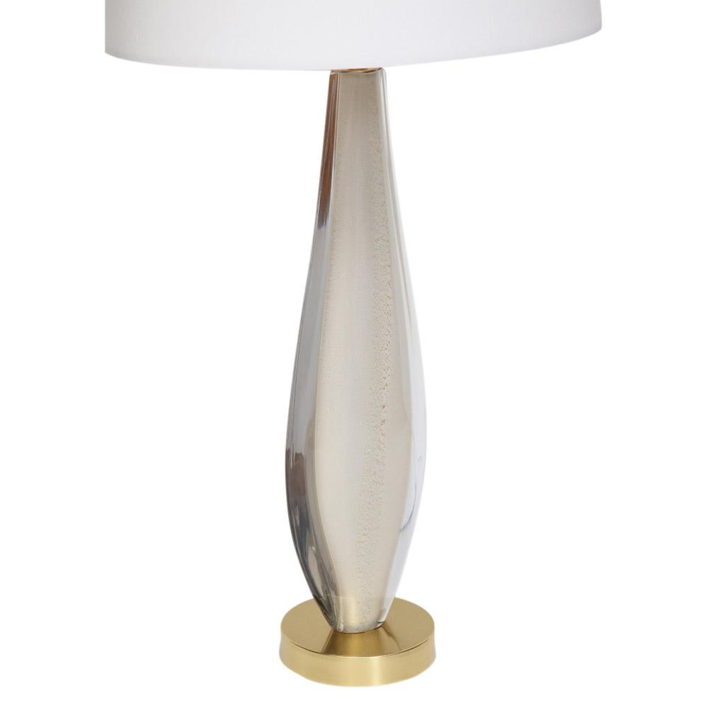 Mid-Century Modern Flavio Poli Sommerso Lamp, Gold, Glass, Murano