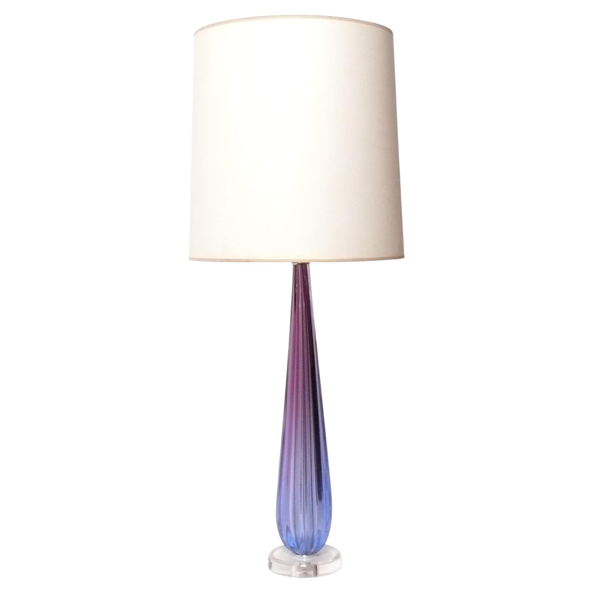 Murano Glass Lamp Mid Century Modern 1950s