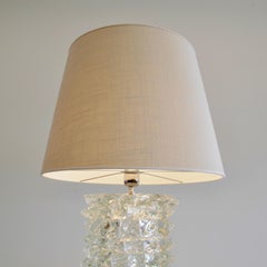 MURANO Glass Lamp 'Rostrato' with Linen Lampshade